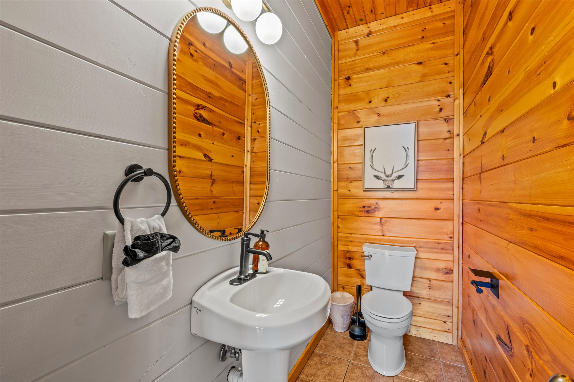 There is another powder room next to the movie theater