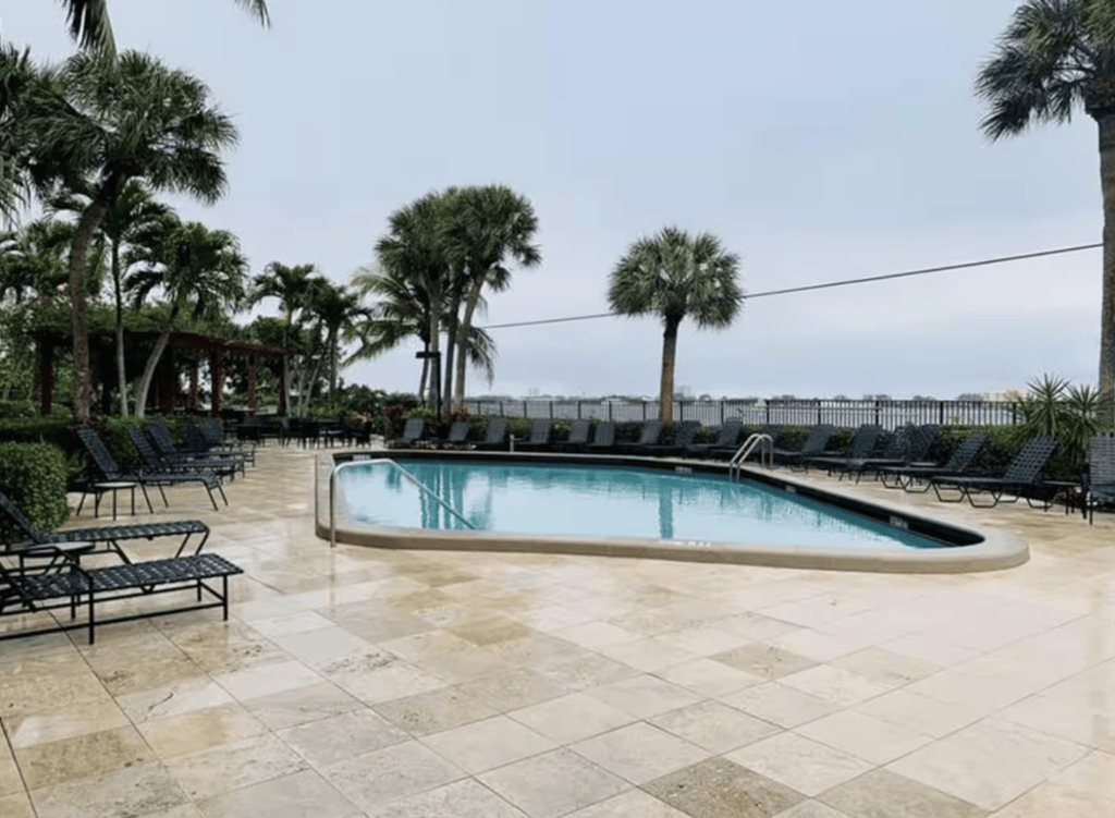 Ready to take a dip? Enjoy the community pool, located just behind the condo.