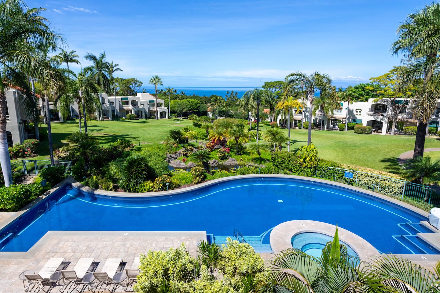 Love the Palms at Wailea whale-shaped pool. It is a heated saltwater pool