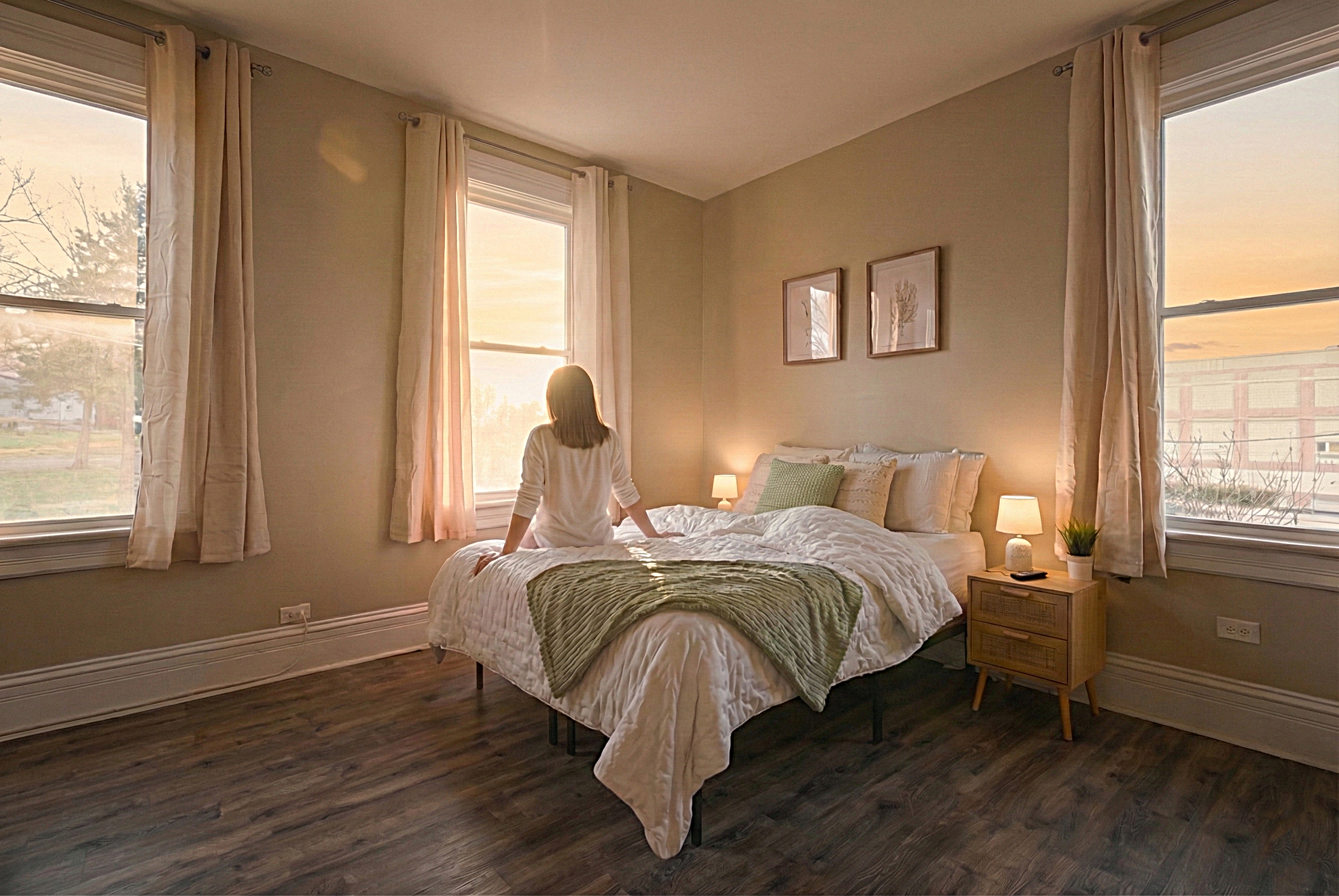 Wake up rested after a comfortable night's sleep.