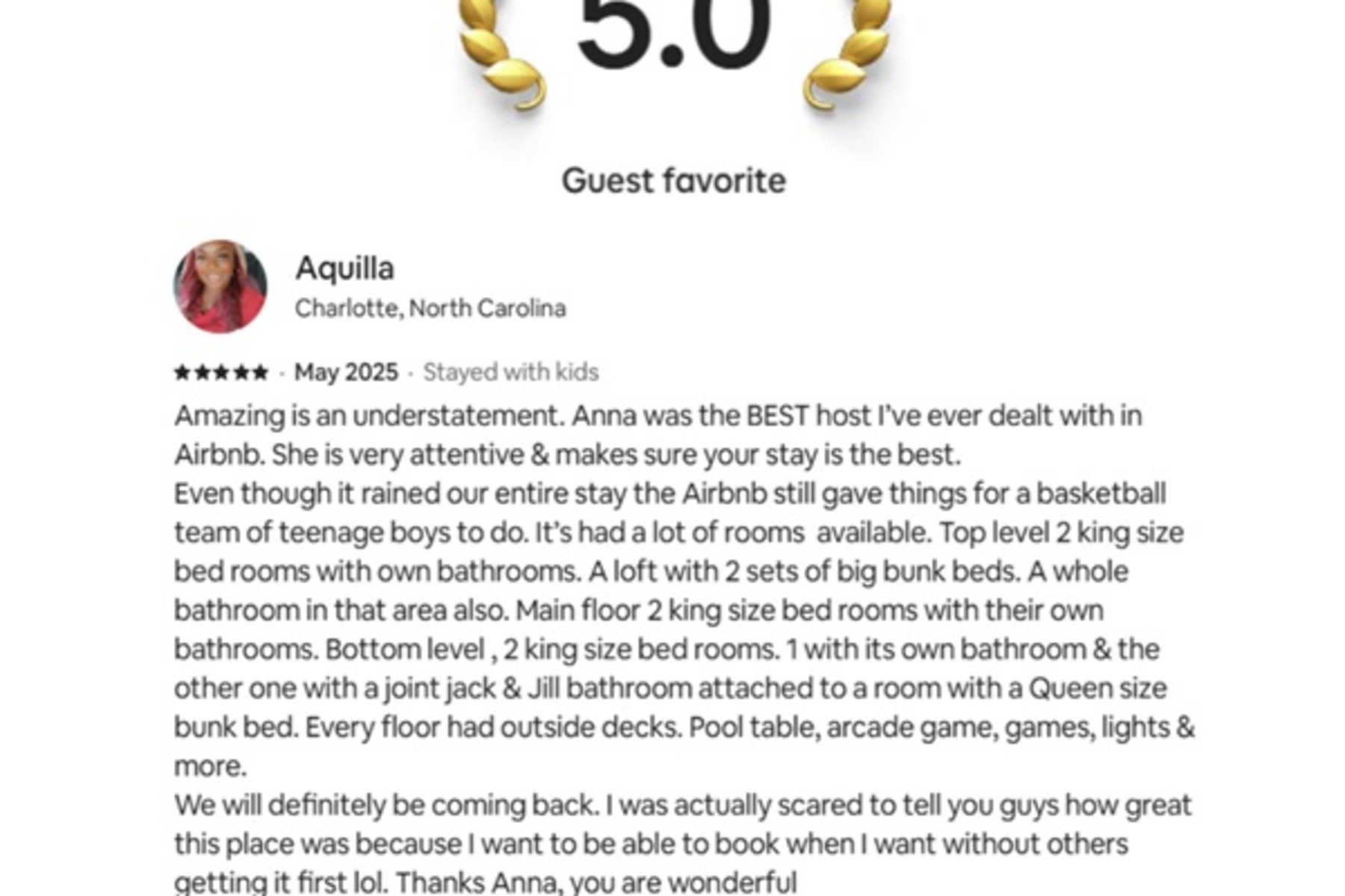 Stay where guests consistently rave about the comfort, space, and memories made with loved ones.