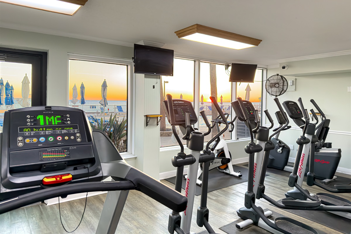 Start your day off with some physical activity and our beachfront gym on site. Taking the sunrise or sunset or getting some cardio or lifting weights..