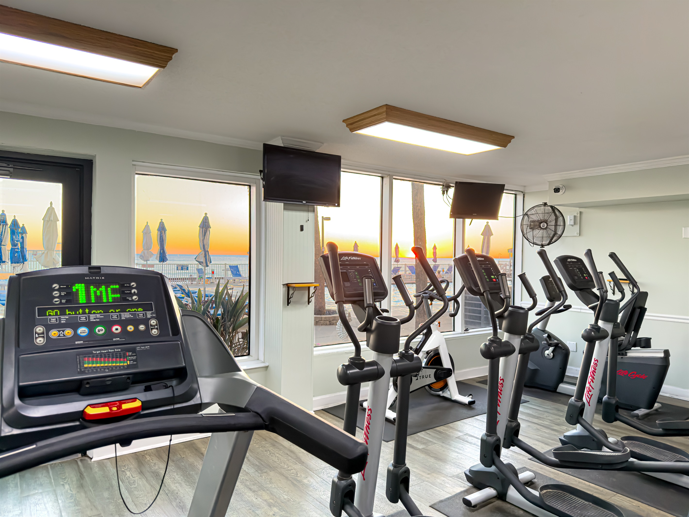 Start your day off with some physical activity and our beachfront gym on site. Taking the sunrise or sunset or getting some cardio or lifting weights..