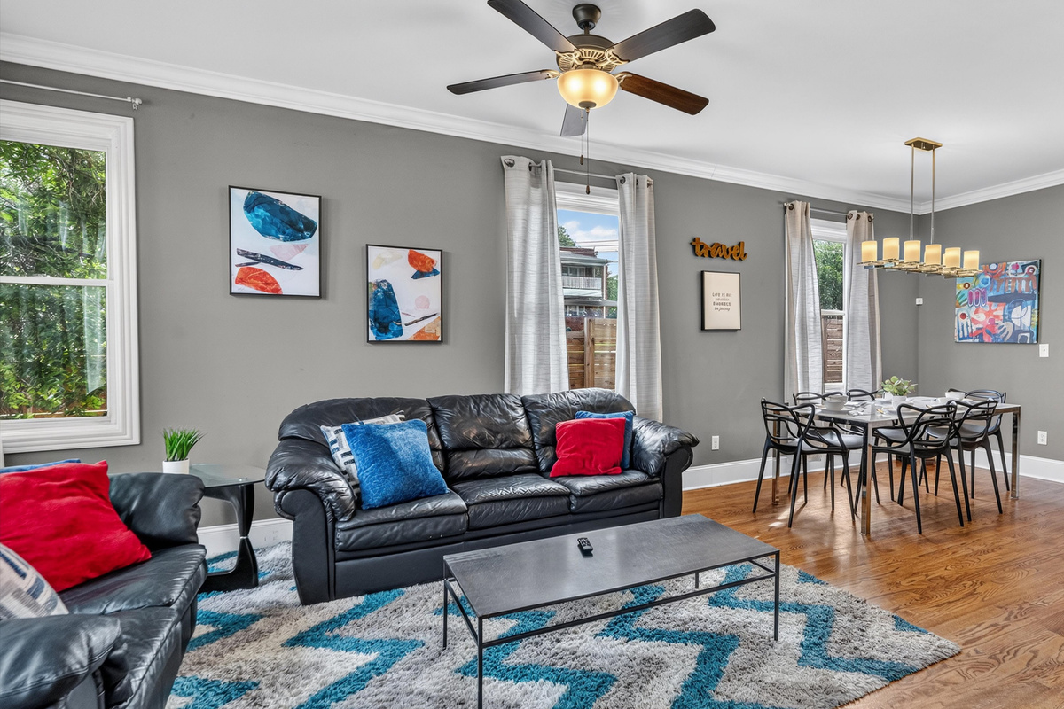 Rest and relax in the living room after a day of exploring Chattanooga