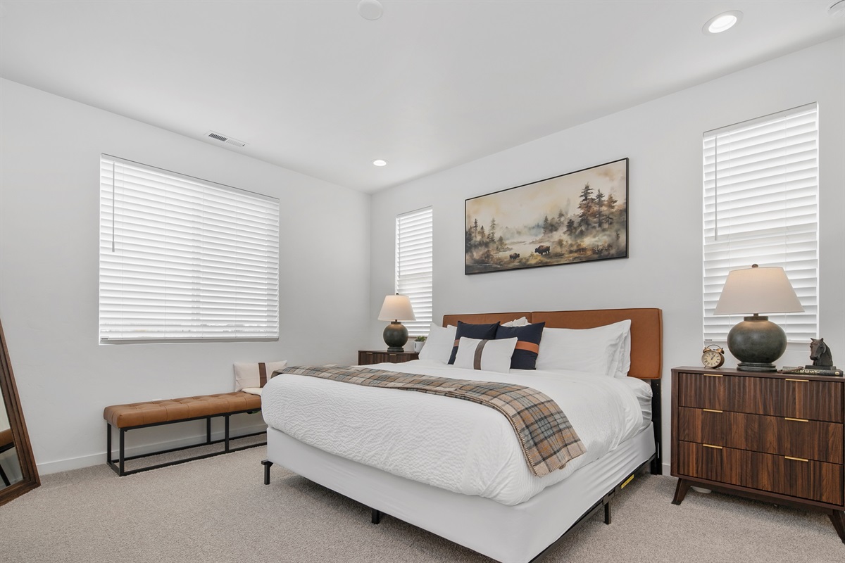 King Bed in Primary Guest Room