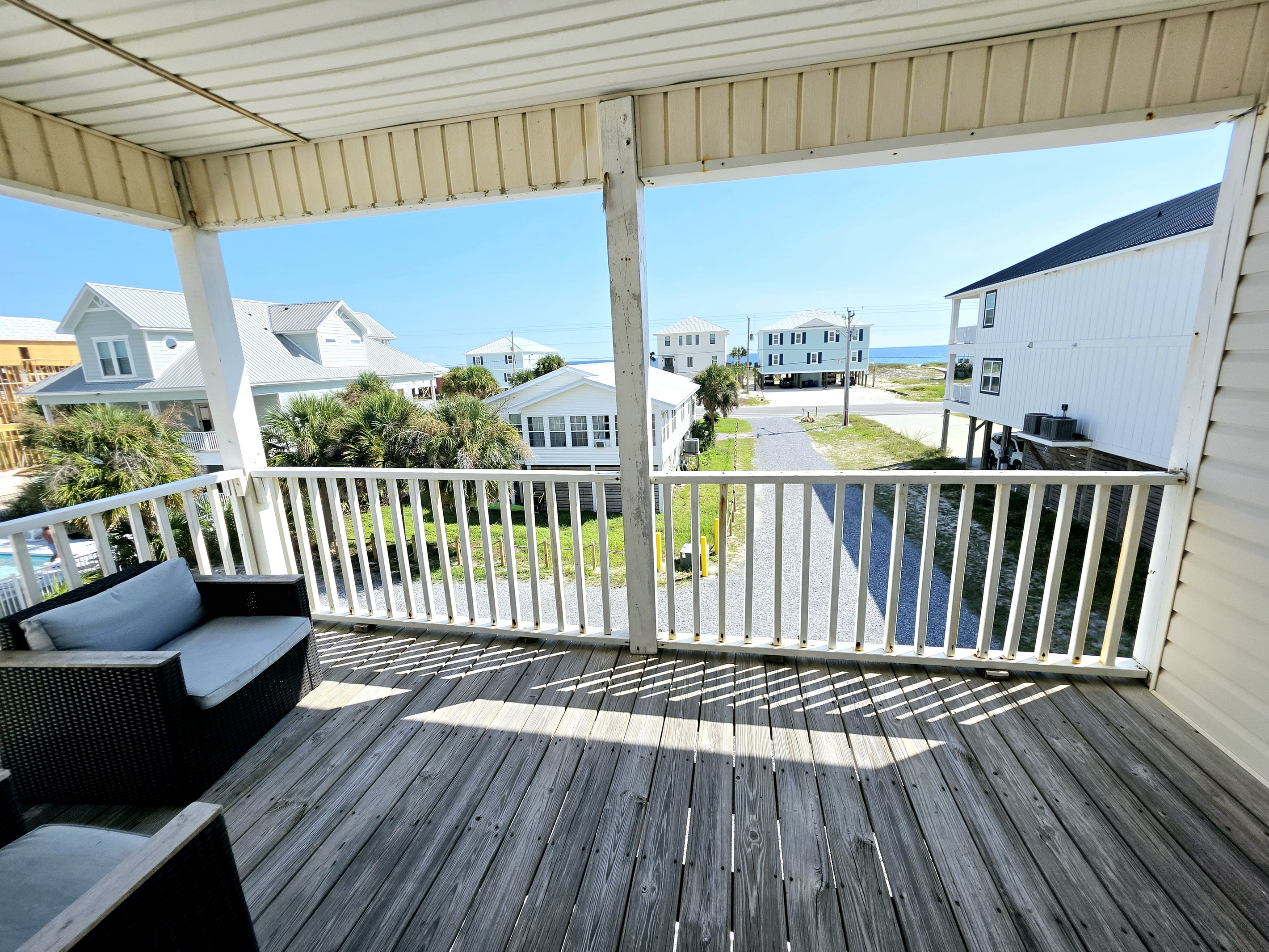 Spacious covered balcony