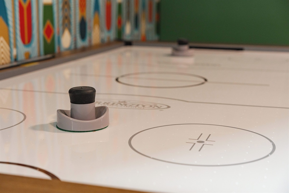 air hockey located in the bunk room