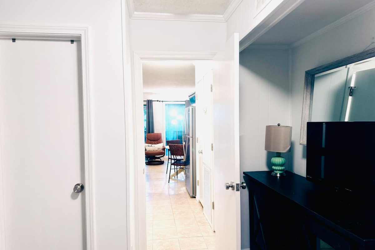 Bedroom doorway (the villa entrance is through the bedroom)