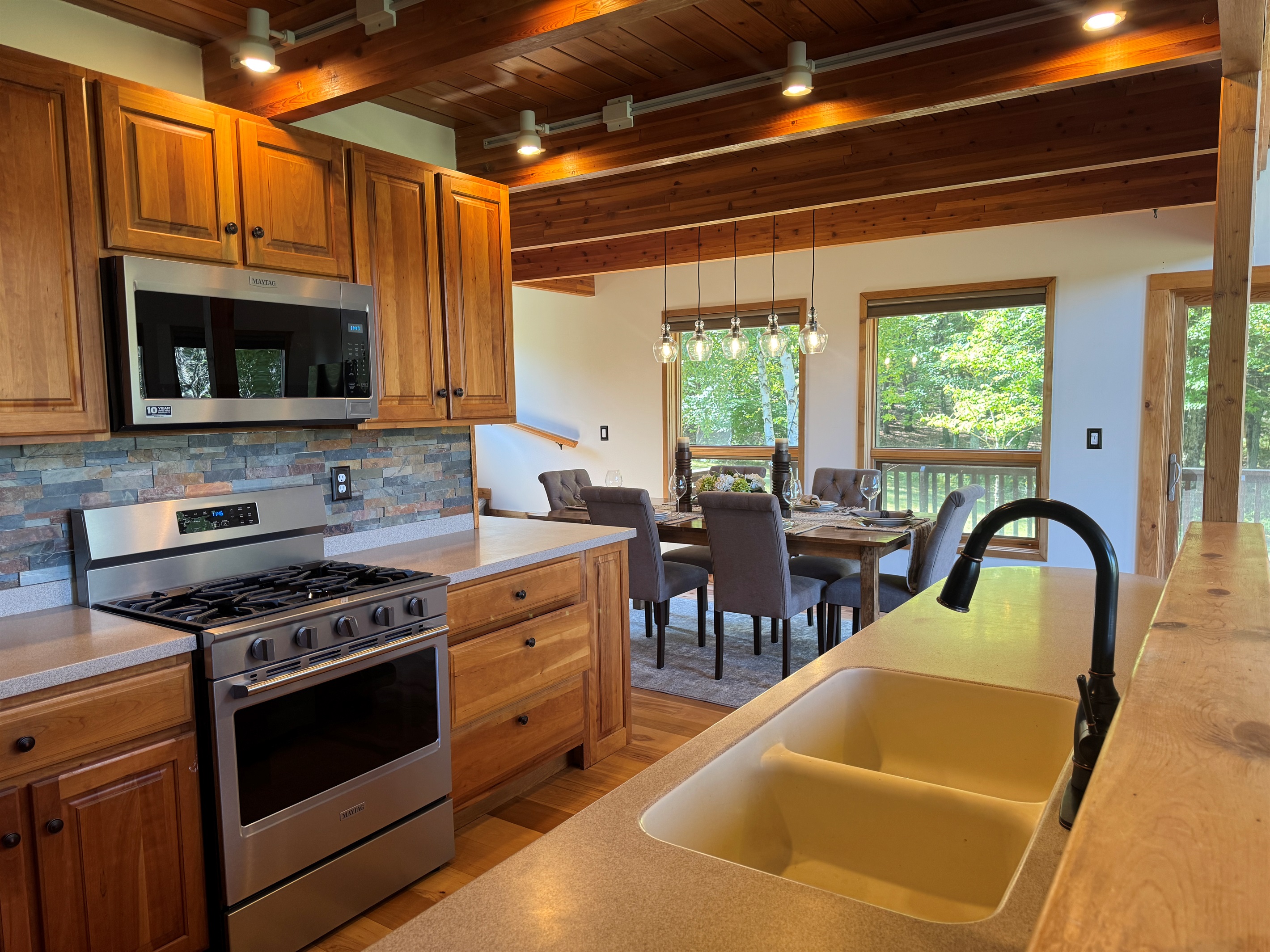 Renovated kitchen with stainless steel appliances