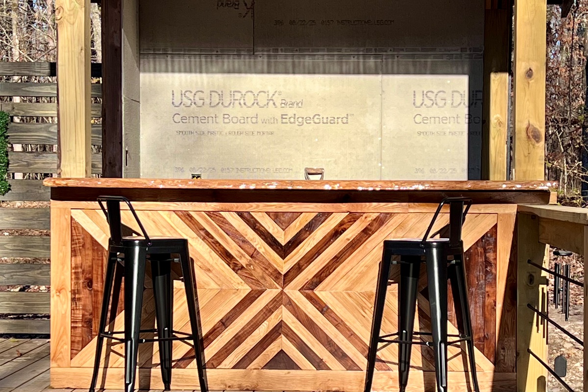 Outdoor kitchen coming soon.