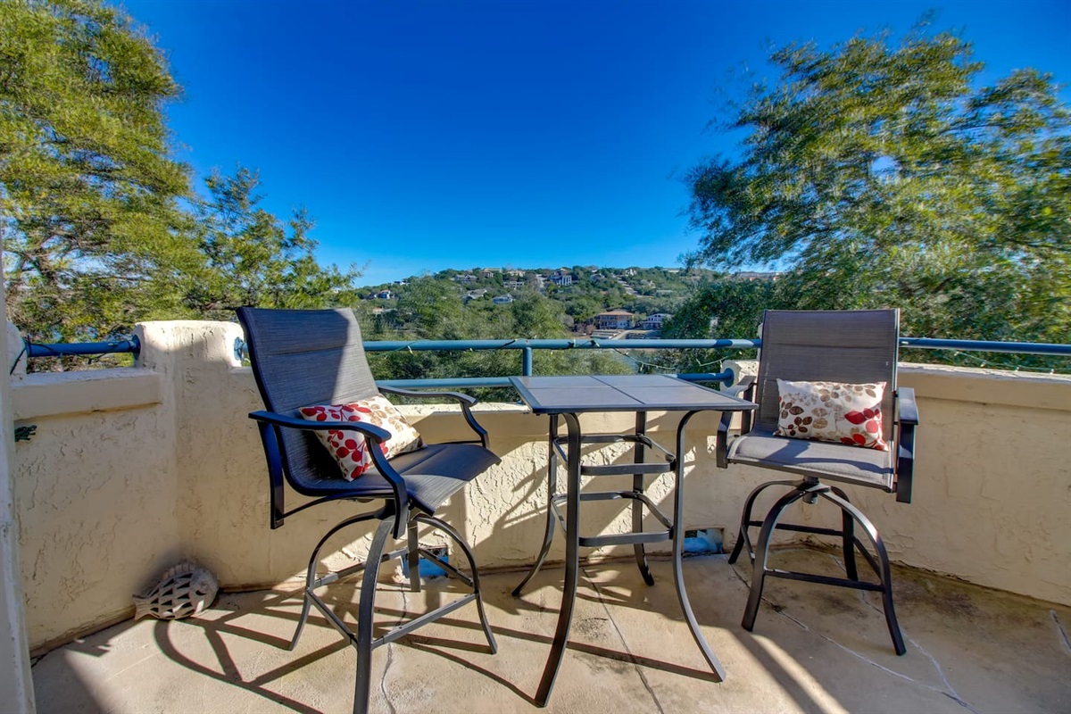 Sundeck on Patio w/Bistro Seating and Hill Country Views