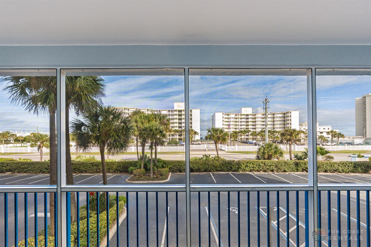 East-Facing Balcony View with Screen