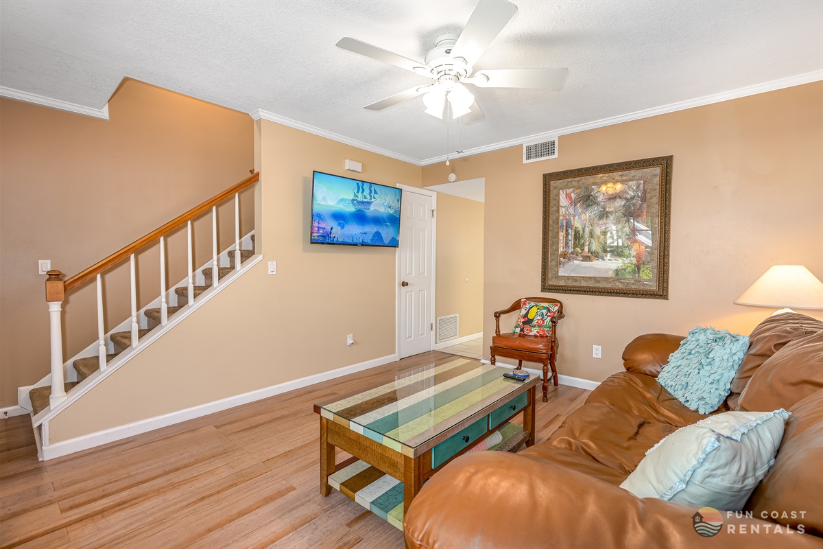 Spacious Living Room with Smart TV