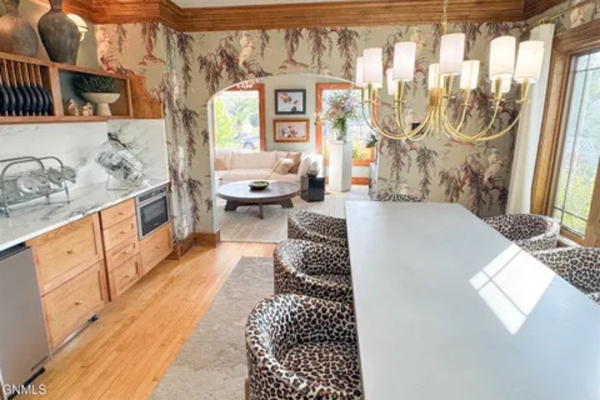 Between the bar seating and the breakfast nook, this space feels made for slow mornings.