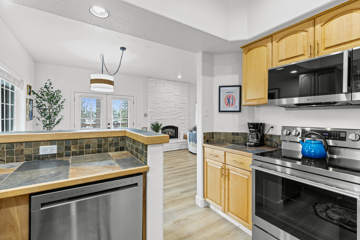 Hawks Nest Updated Kitchen with New Stainless Steel Appliances