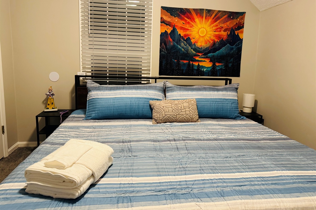 King Bedroom #2 - 2nd Floor - Nectar mattress and 43 in Smart TV.