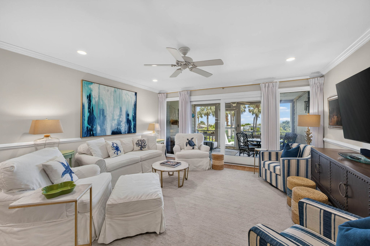 Living Room | Oceans 22 | 22 Beach Club Villas, Wild Dunes | IOP Escapes