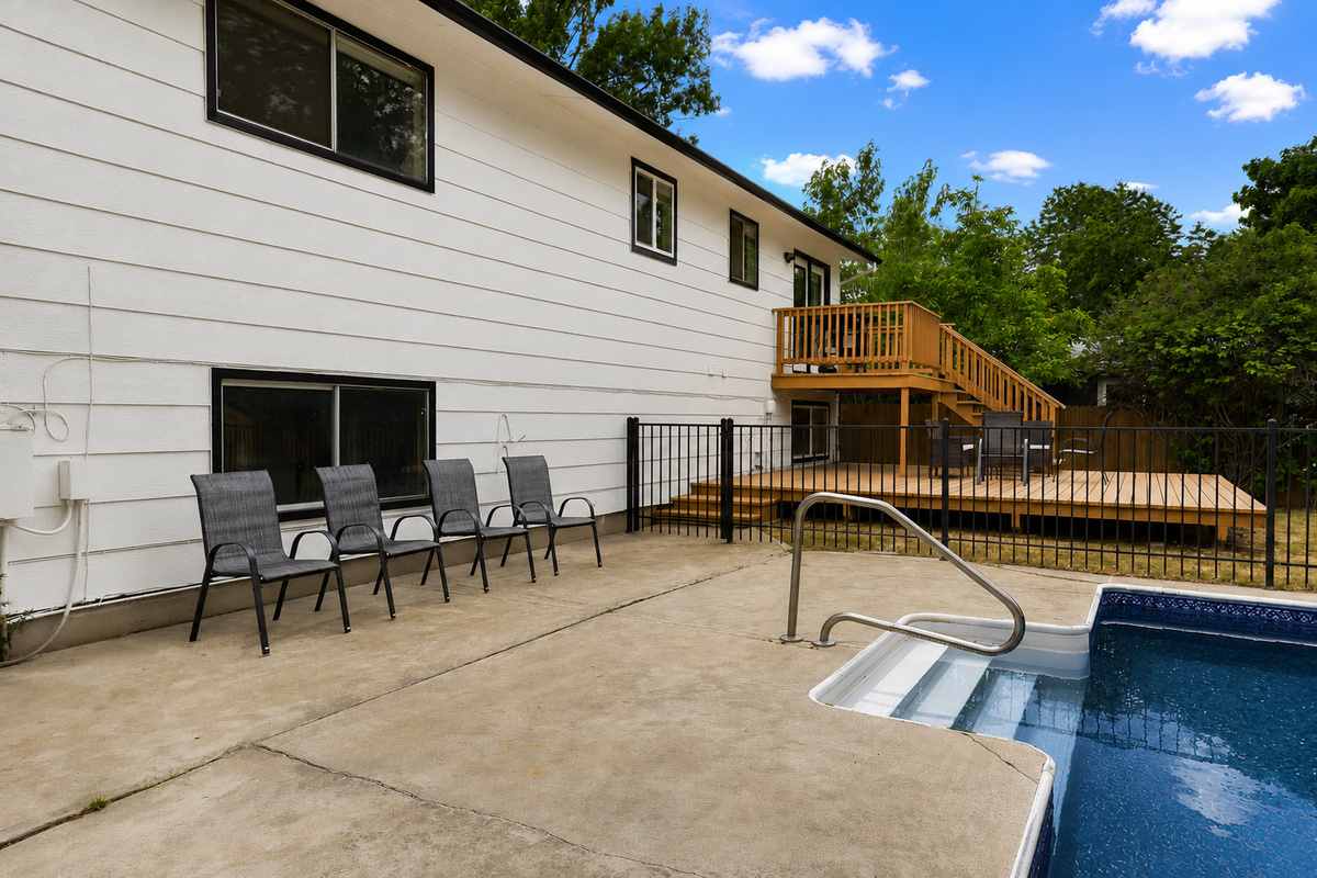 Backyard pool patio