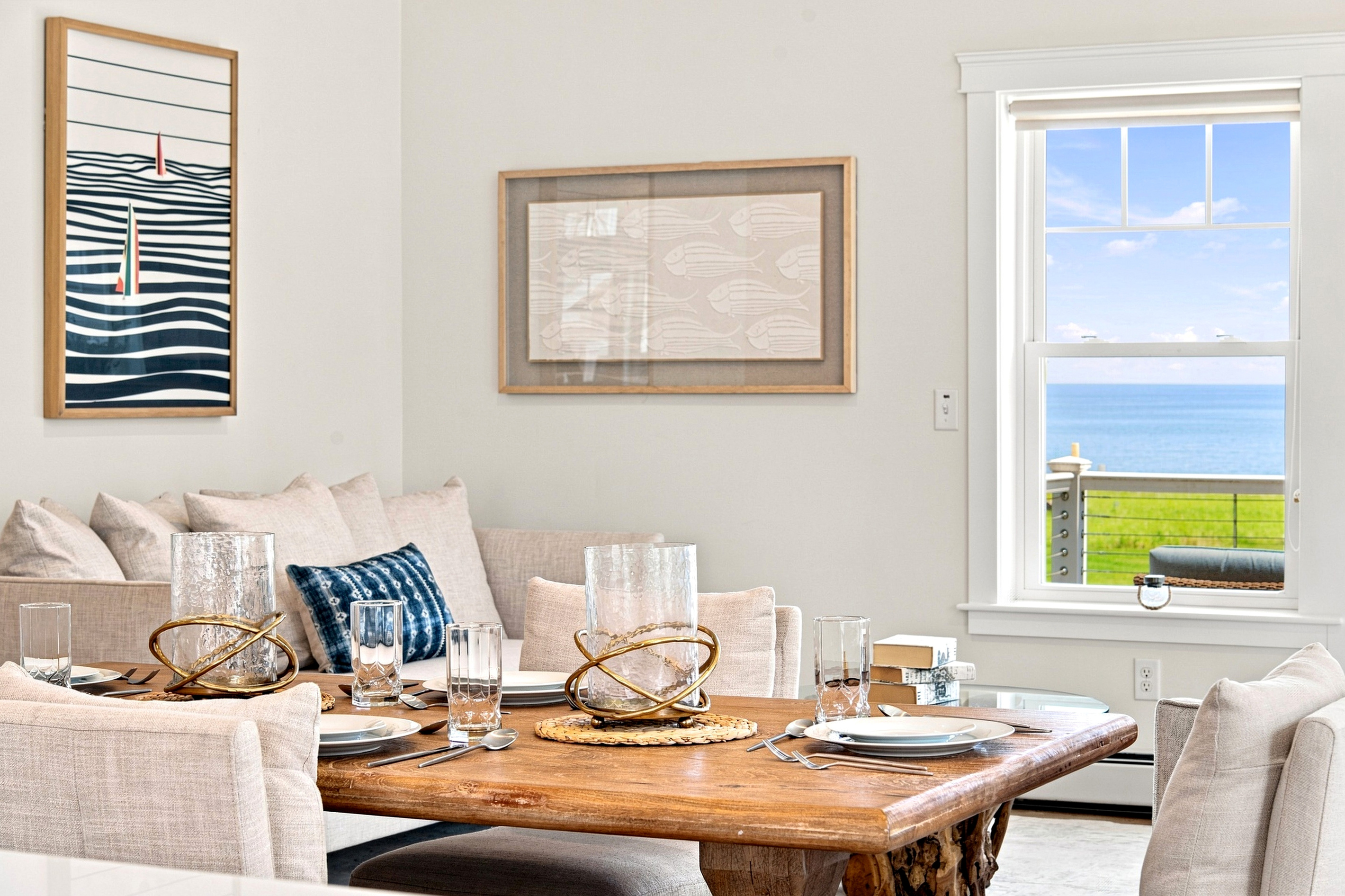 Relax indoors without losing the view—beautiful ocean scenery is visible right from the living space.
