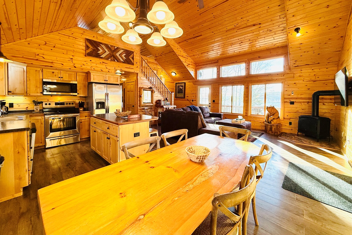 Dining table next to the kitchen.