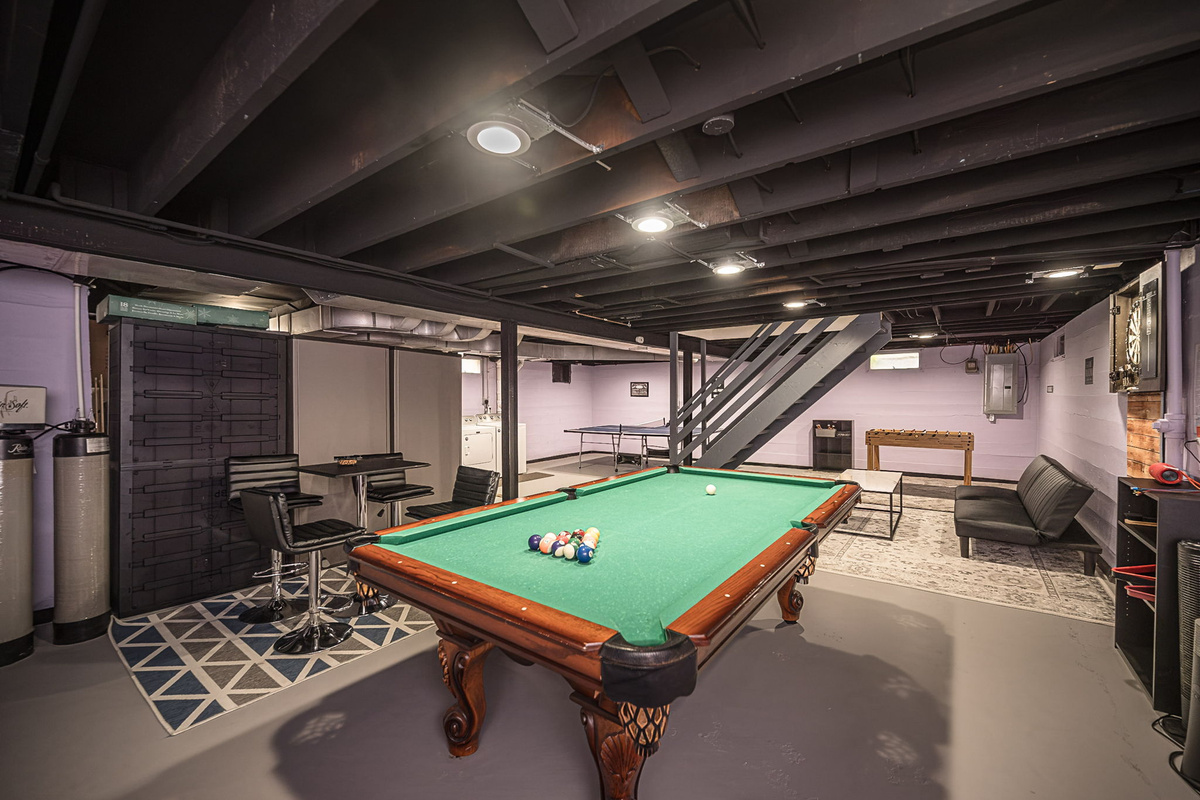 Rack up a game of pool in the spacious lower level.