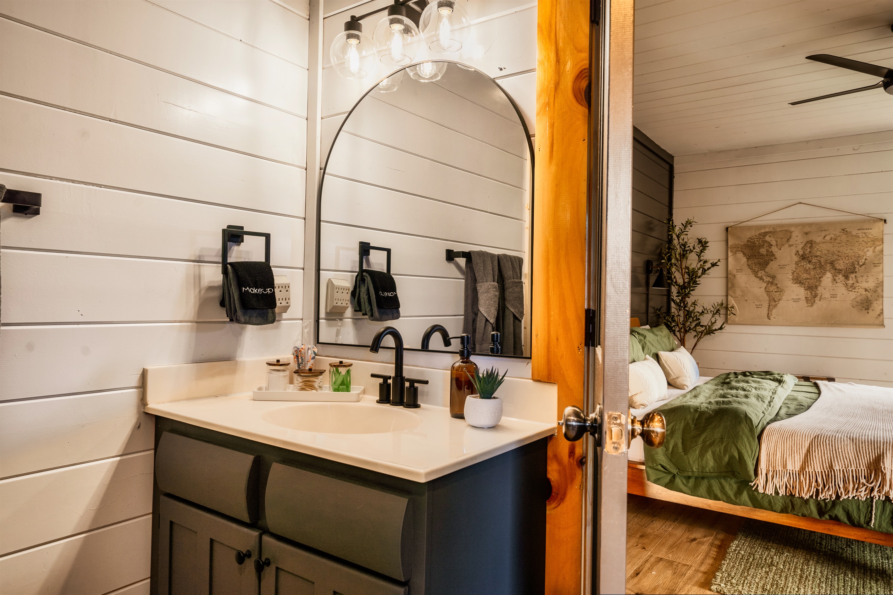 Embracing the morning glow in our ensuite oasis, where every day starts with a touch of natural beauty and a dash of positivity!