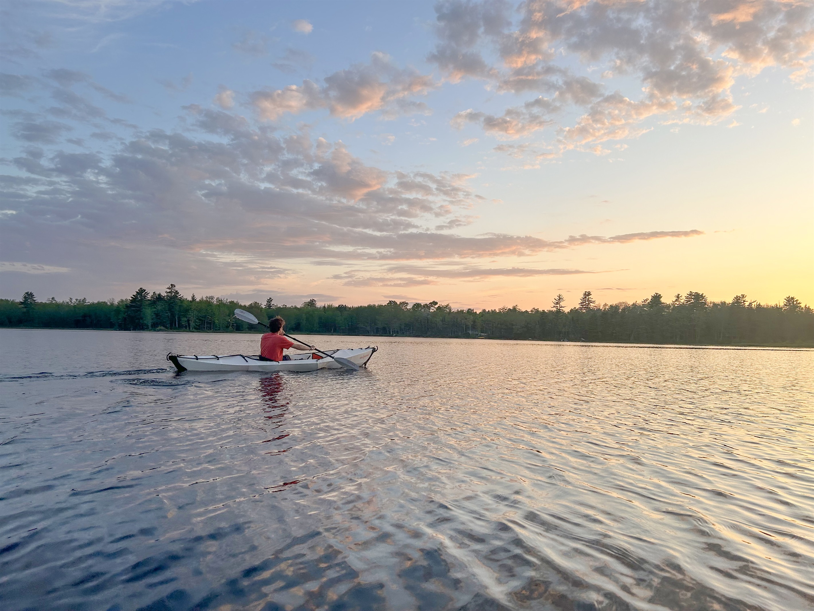 Kayak and sunset view from near the dock