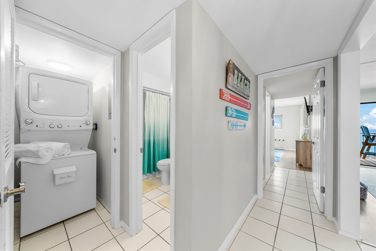 Laundry facilities are provided in-house for self-serve use during your entire stay
