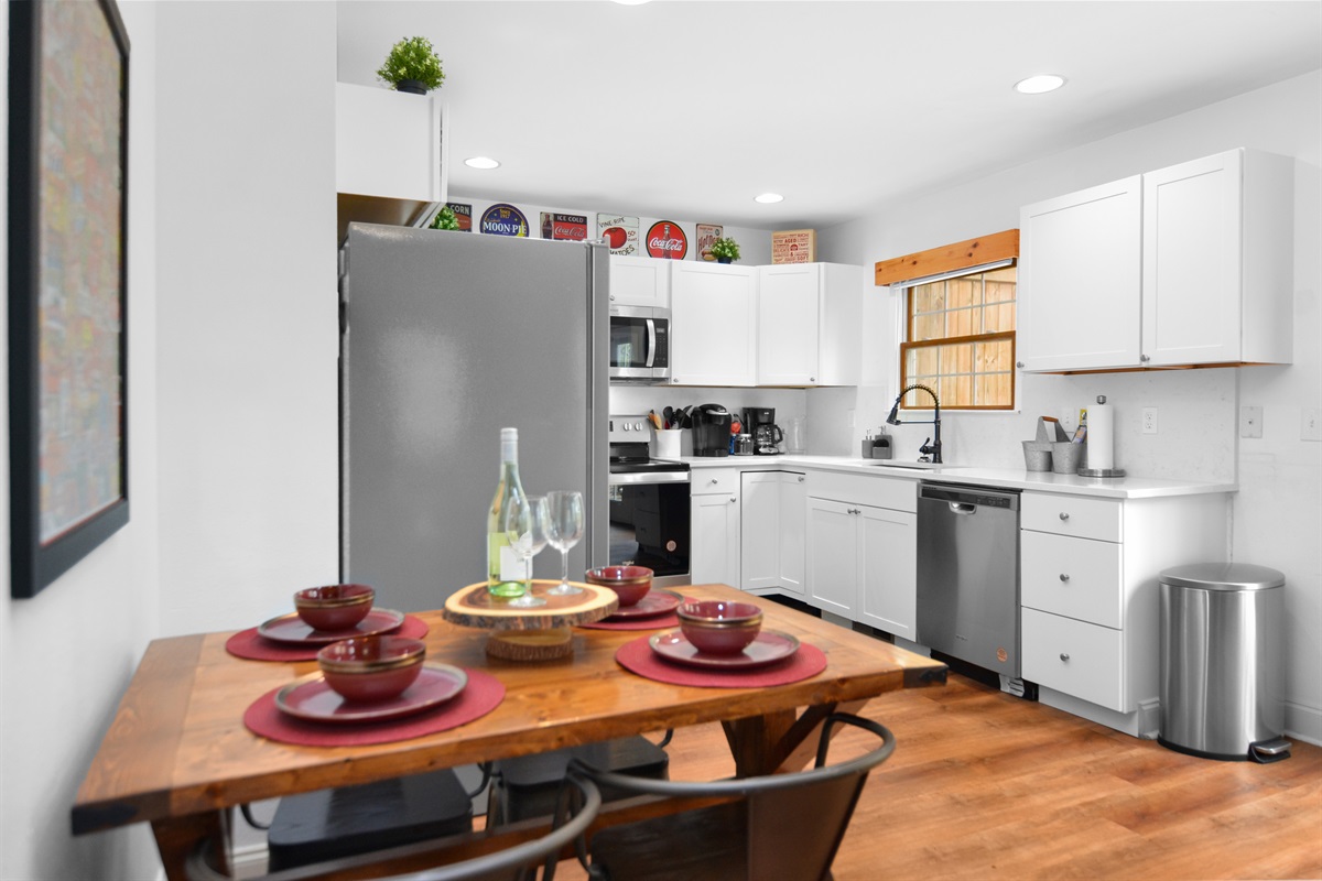 Full Kitchen with Stainless Steel Appliances