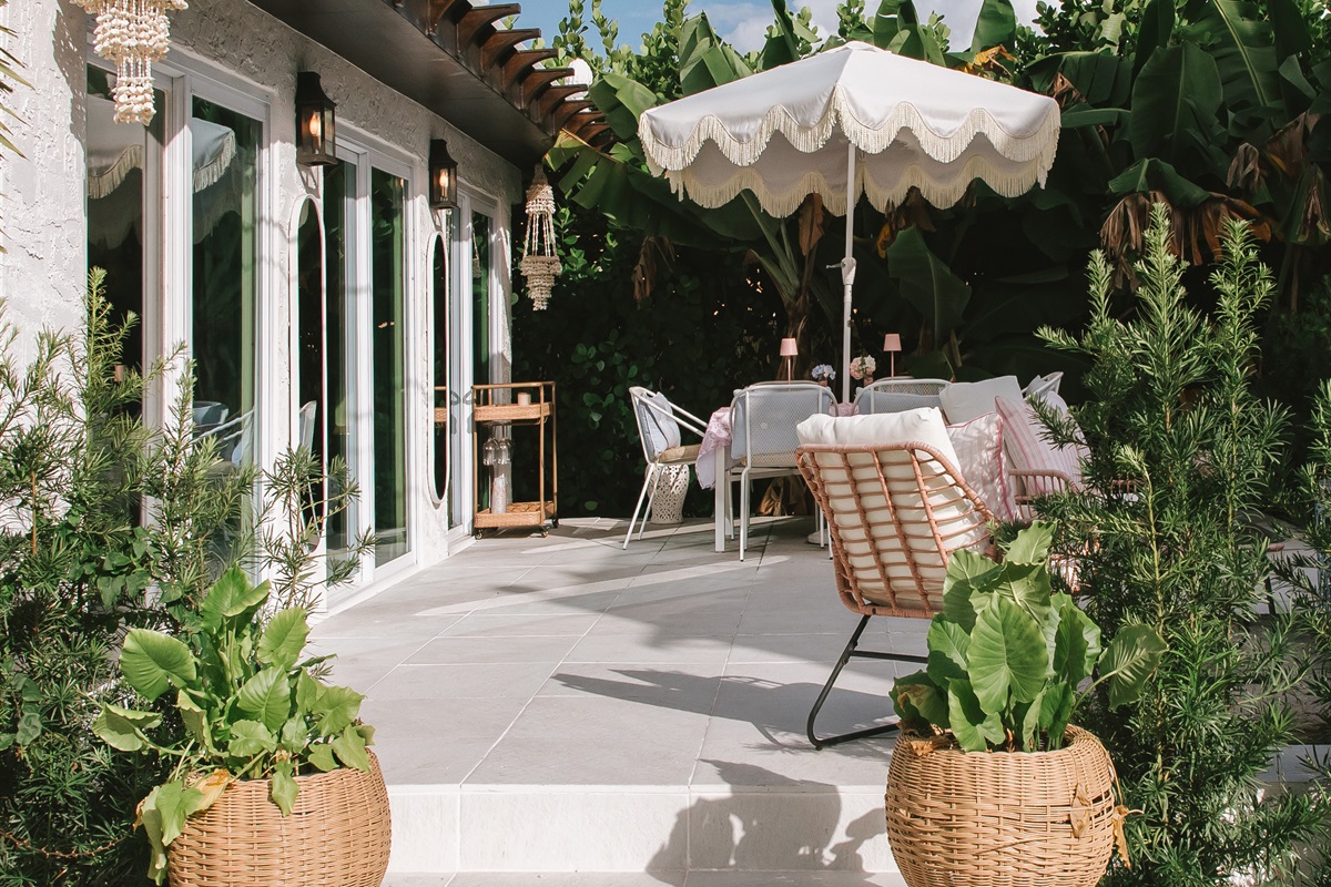 The peaceful patio is perfect for morning coffee, a late night beverage or just relaxing while reading a book.