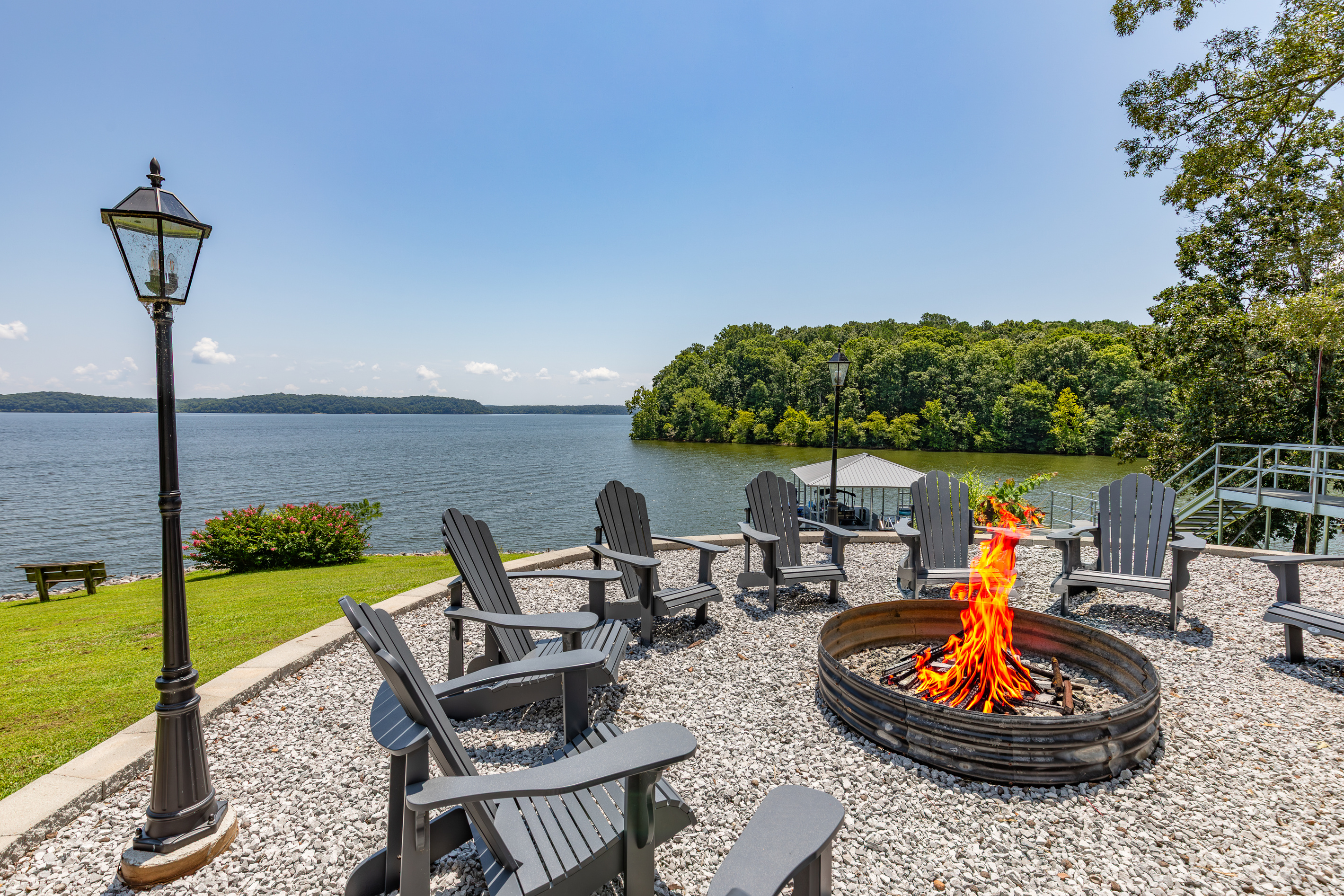 Gather around The View’s private lakefront firepit for conversation, s’mores, and memorable sunsets.