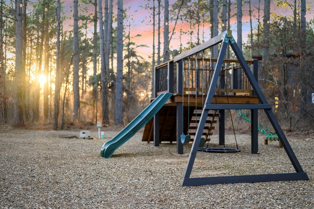 Swing set perfect for the kids to enjoy!