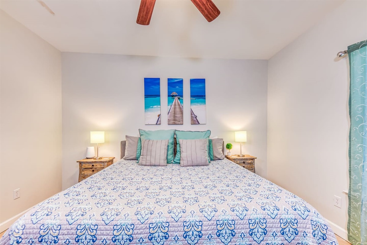 Beachy Retreat: Vibrant decor and serene vibes await you in this inviting getaway!