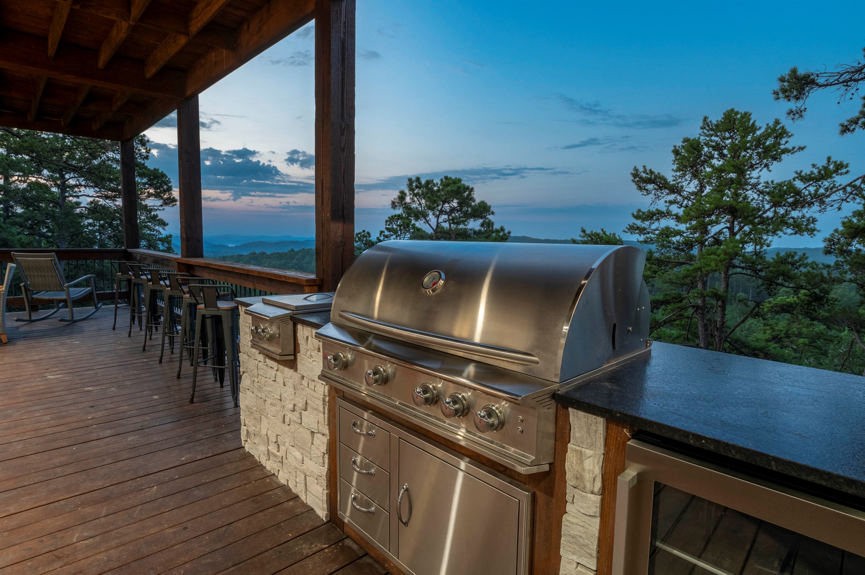 Outdoor grilling station with panoramic views for unforgettable cookouts