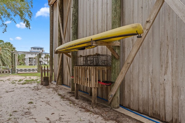 Two person kayak and crab traps