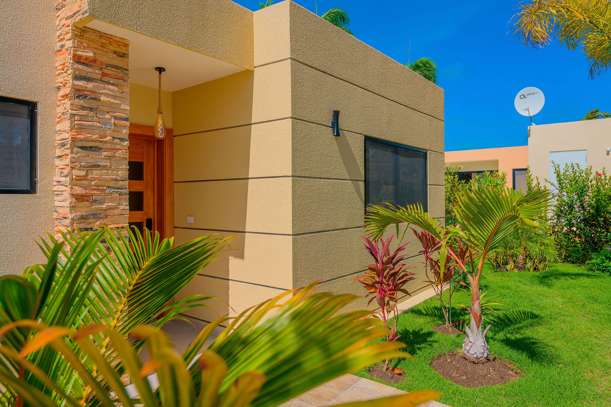 Front door and lawn