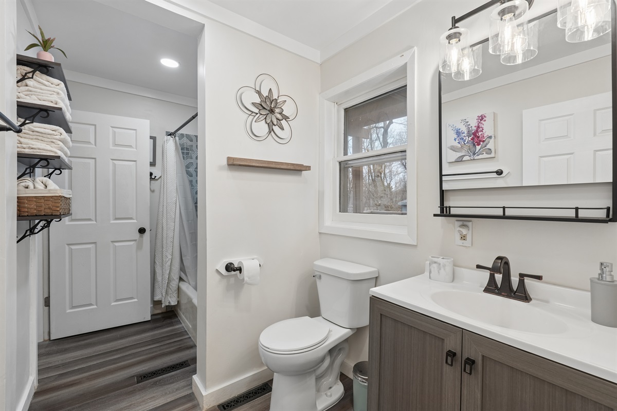 Enjoy the freshly remodeled full bathroom.
