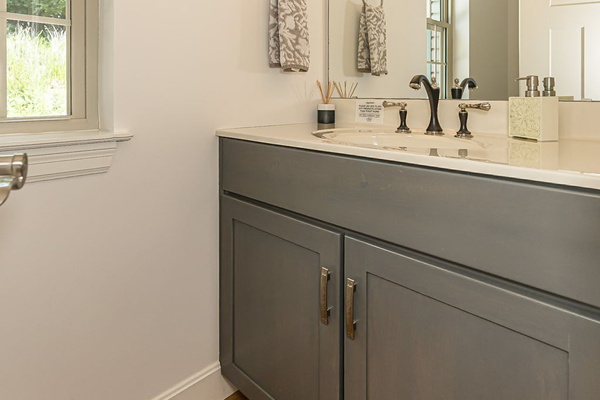 Half bath conveniently located on the main level.