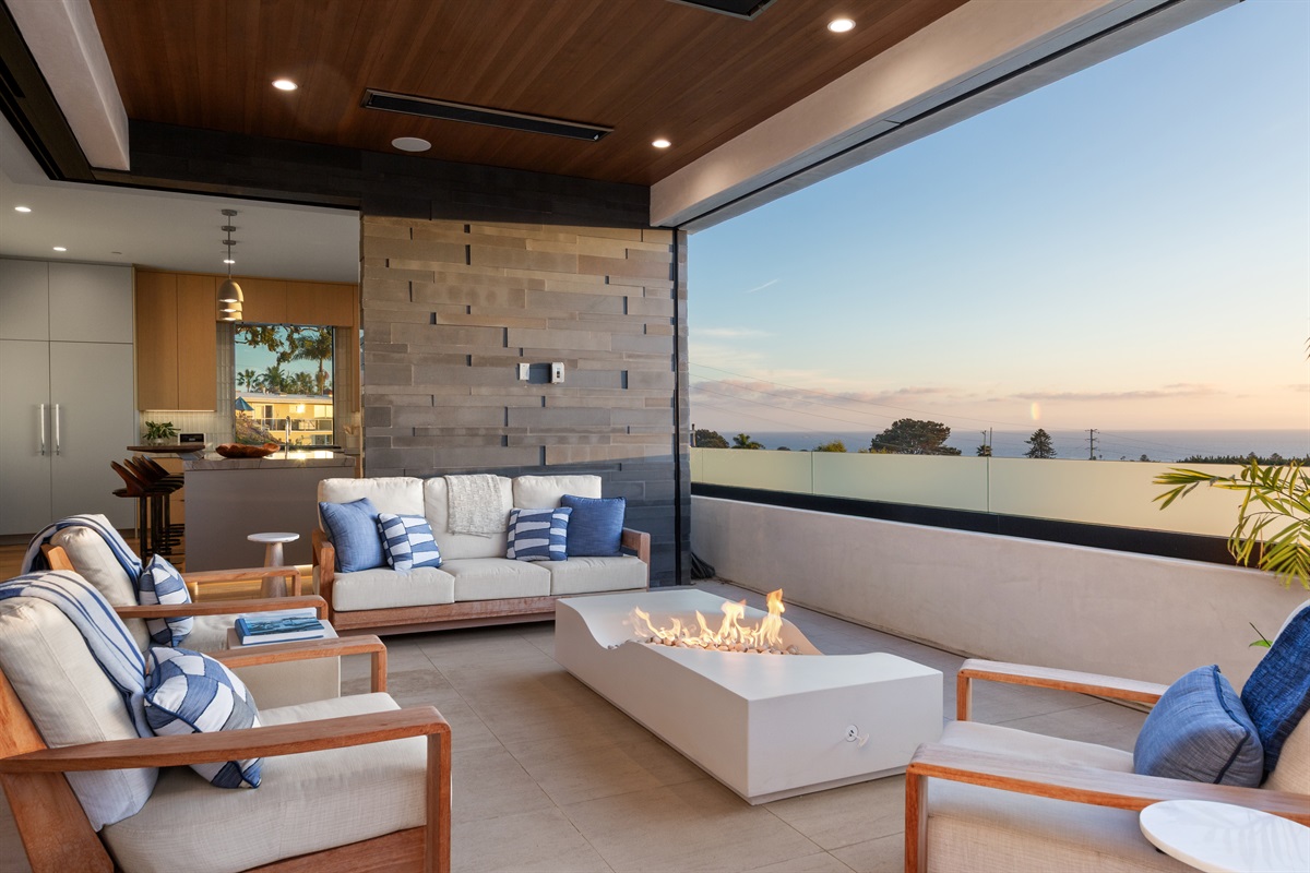 Patio with ocean views