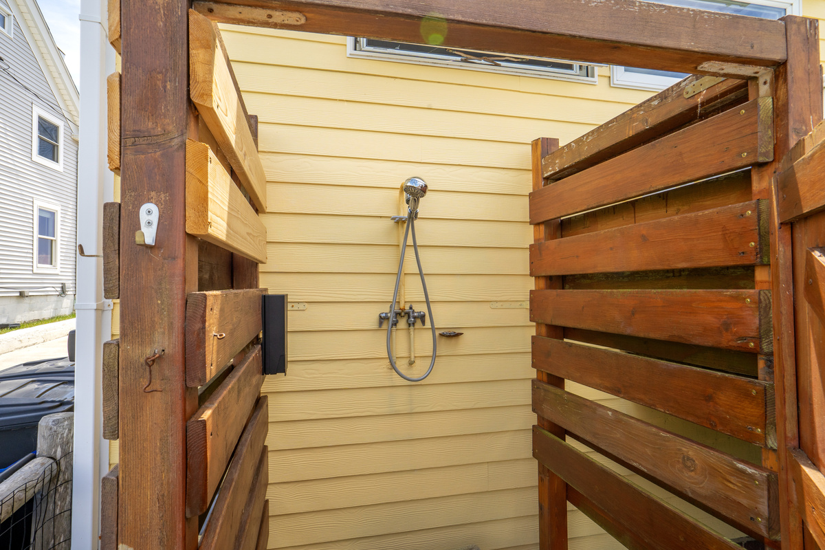 Enclosed outdoor shower, just for you!