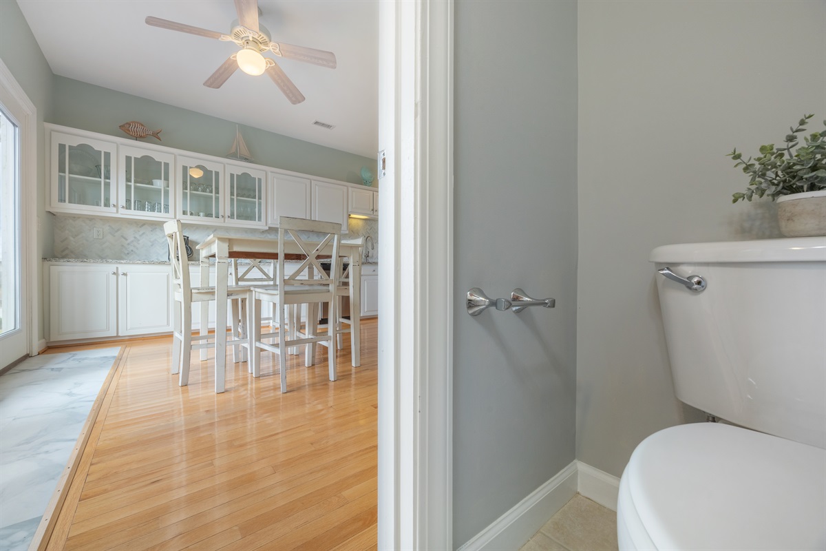 Main-floor half bath for guest convenience