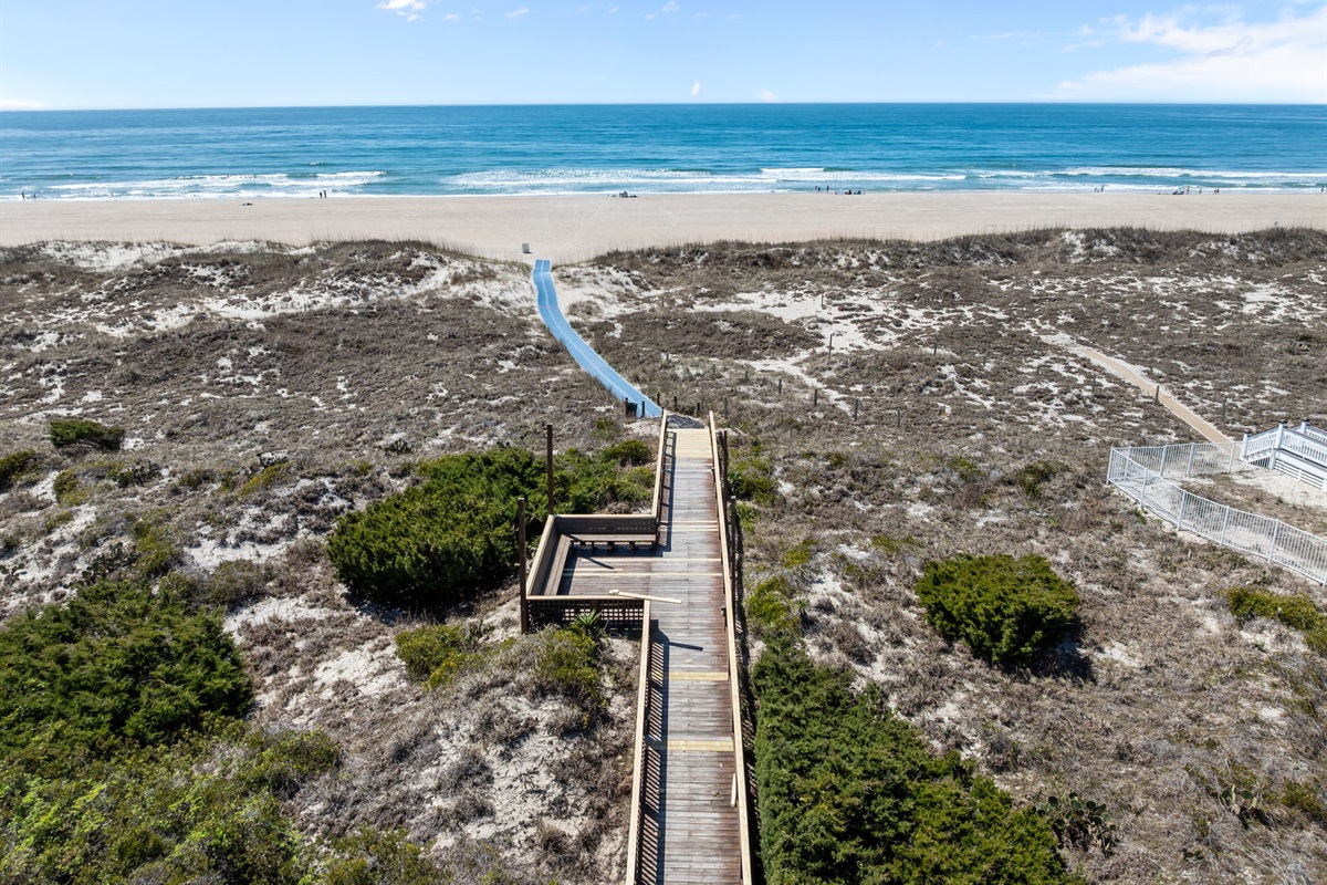 Private boardwalk access to the beach approximately 300 yards from the home