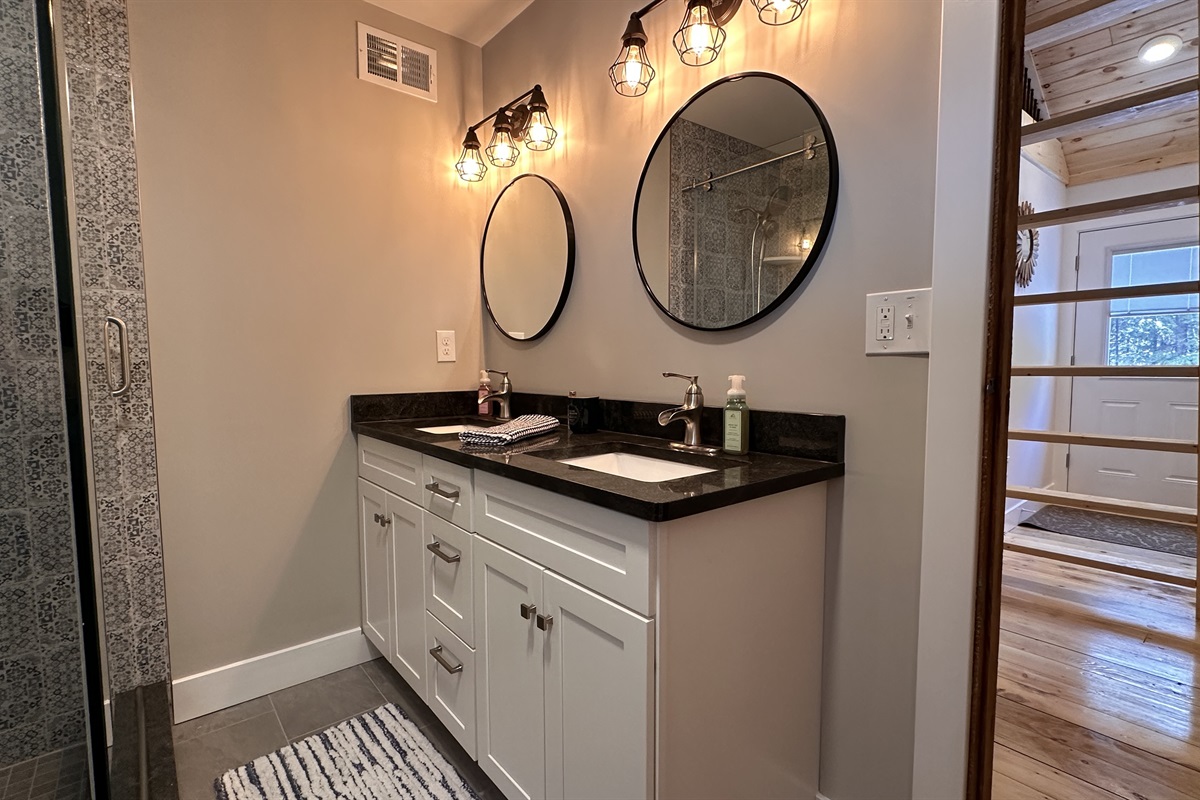 Bathroom with double vanity sinks