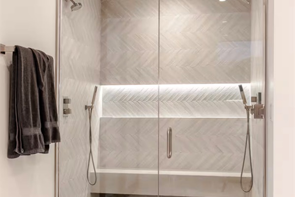 Master Shower with Double Rainfalls