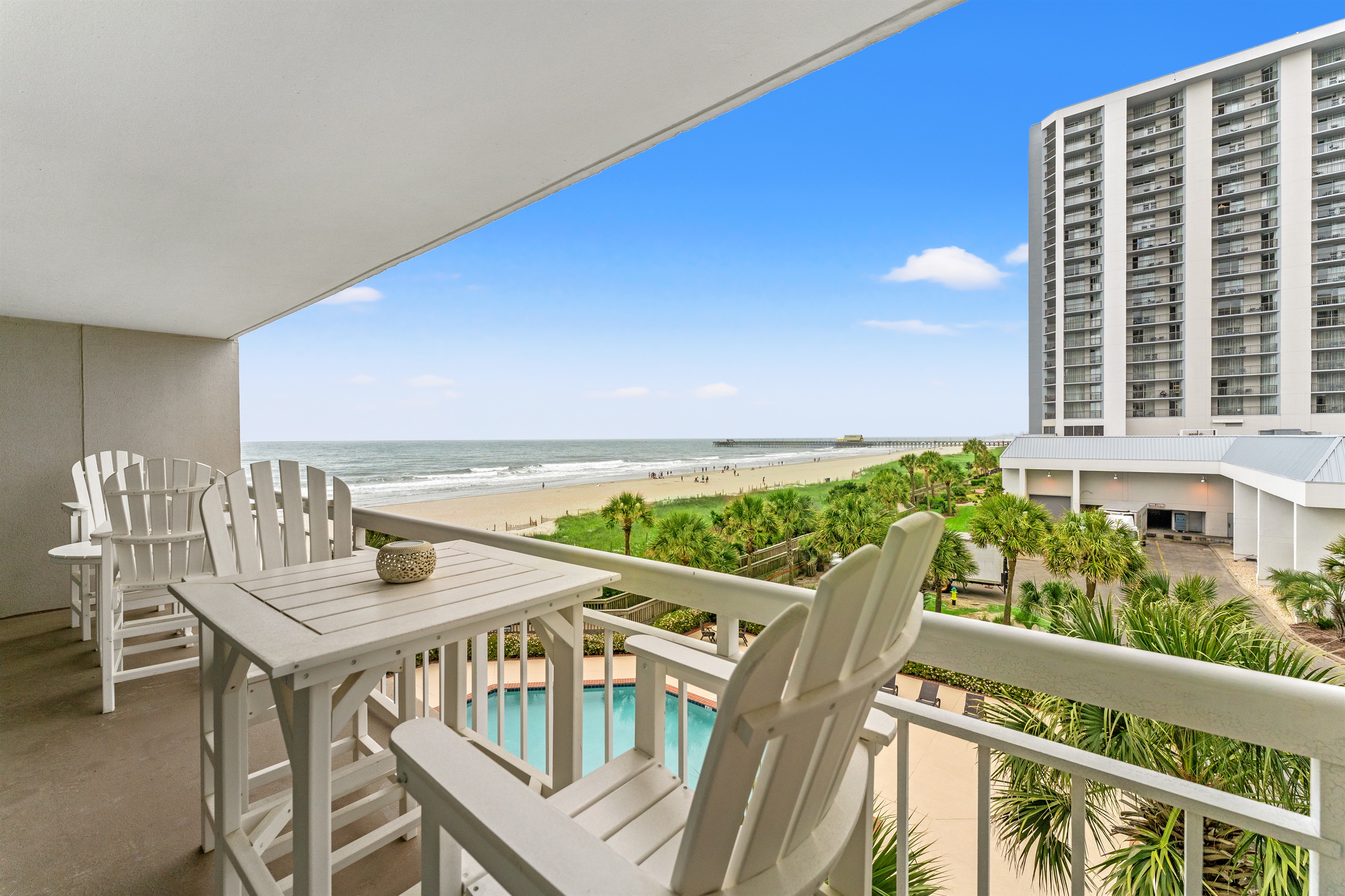 Living Room Balcony w/ pool and ocean views