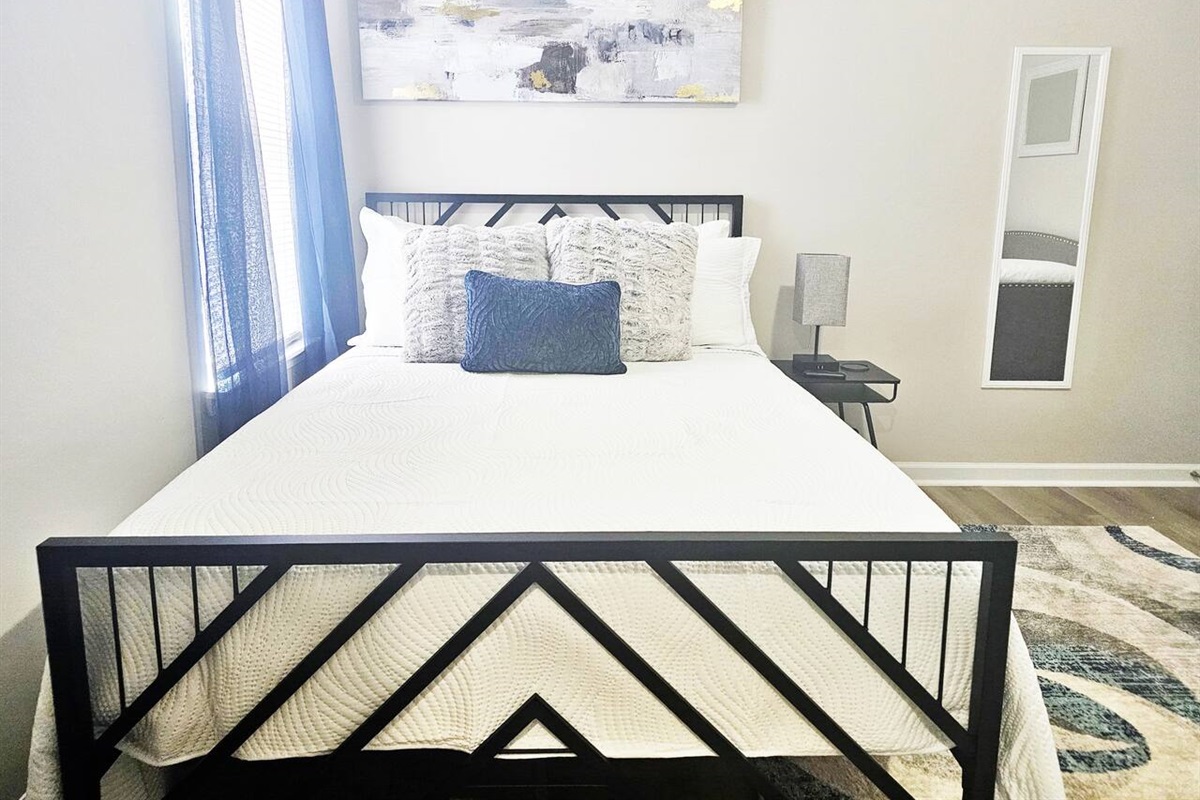 Full-size bed. 