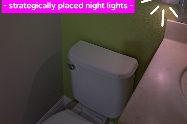 Strategically placed night lights throughout the house