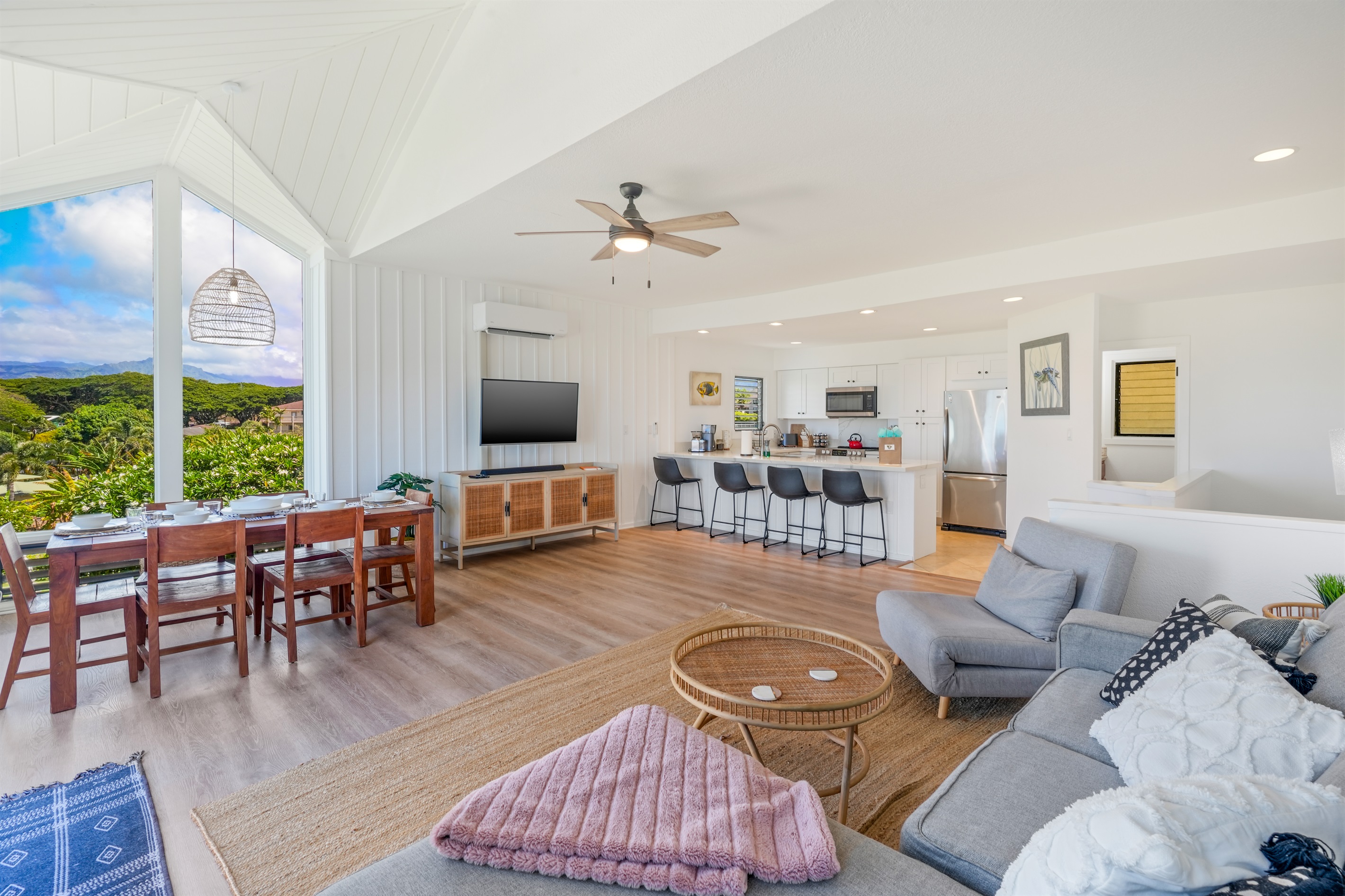 Watch a movie or play some games after a fun day at the beach