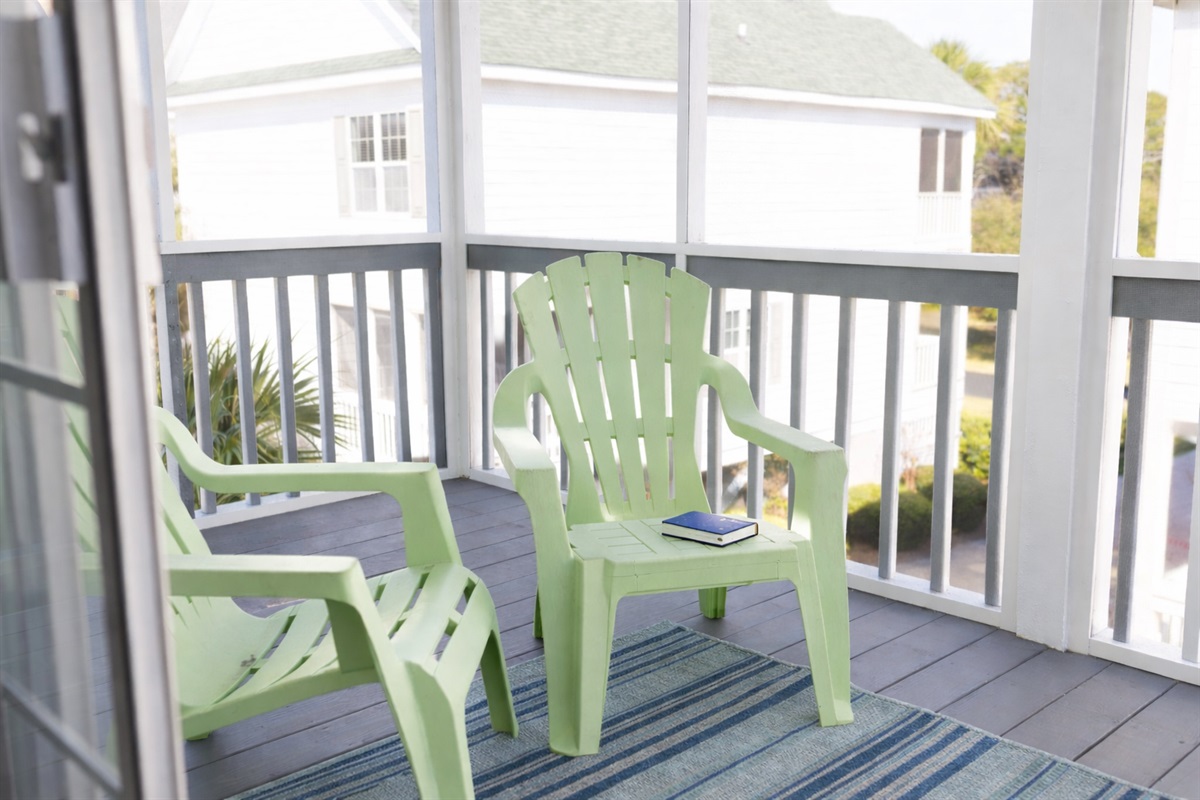 Enjoy your favorite book in the screened room right off the master bedroom