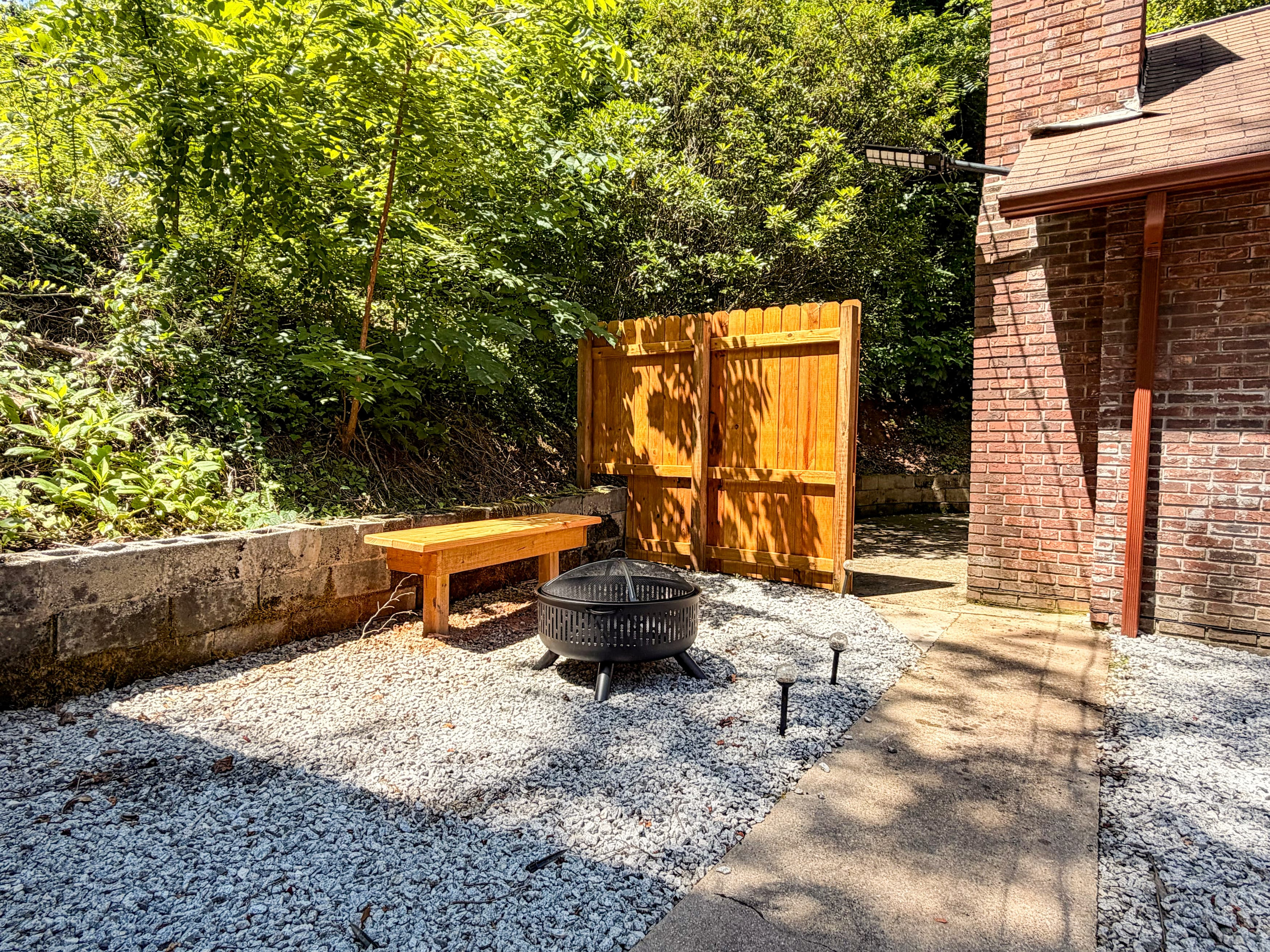 fire-pit area around back